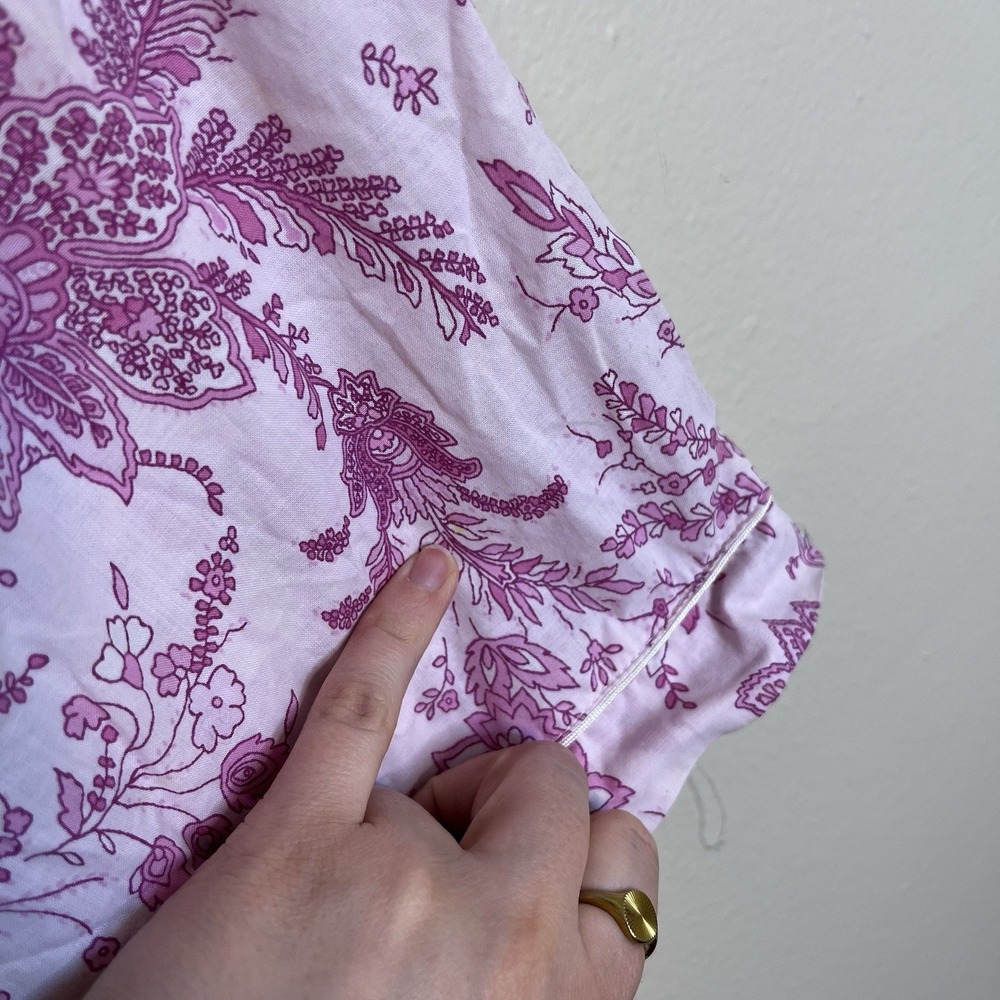 Carol Hochman Nightgown Pj Dress 100 Cotton Floral Pink Long Sleeve Preppy 1X XL - Picture 10 of 12